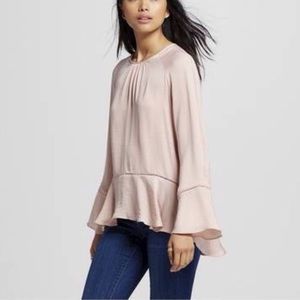 MOSSIMO BLOUSE LONG SLEEVE PEPLUM SIZE M